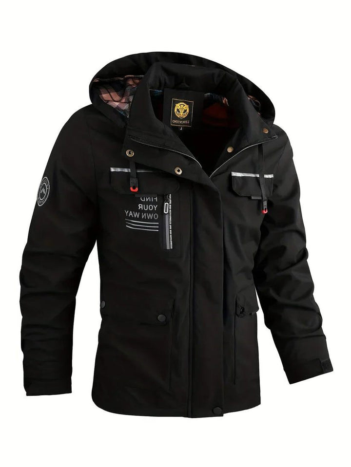 Padded Cargo Jacket with Hood for Men