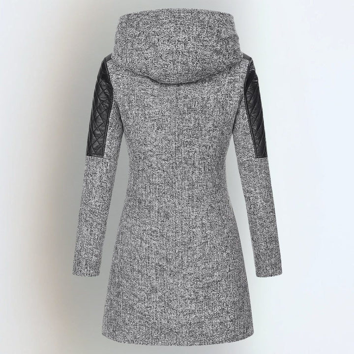 Quilted Mélange Winter Jacket with Hood for Women