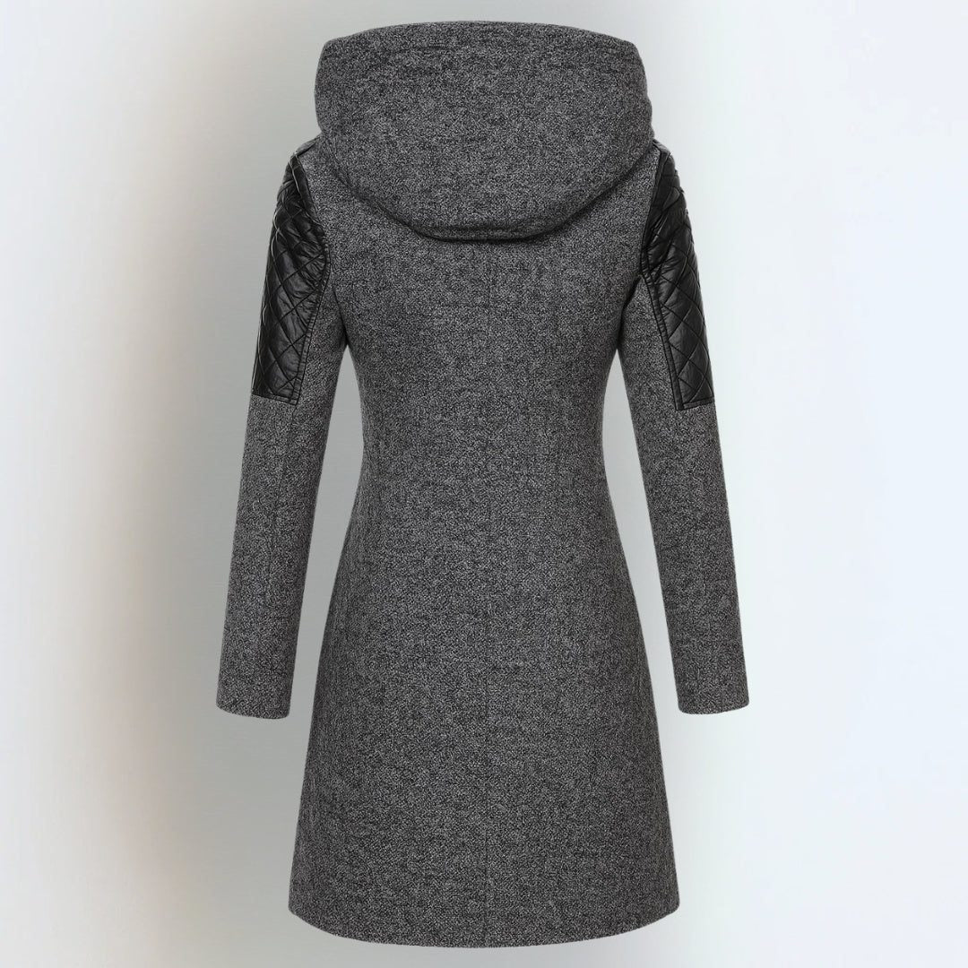 Quilted Mélange Winter Jacket with Hood for Women