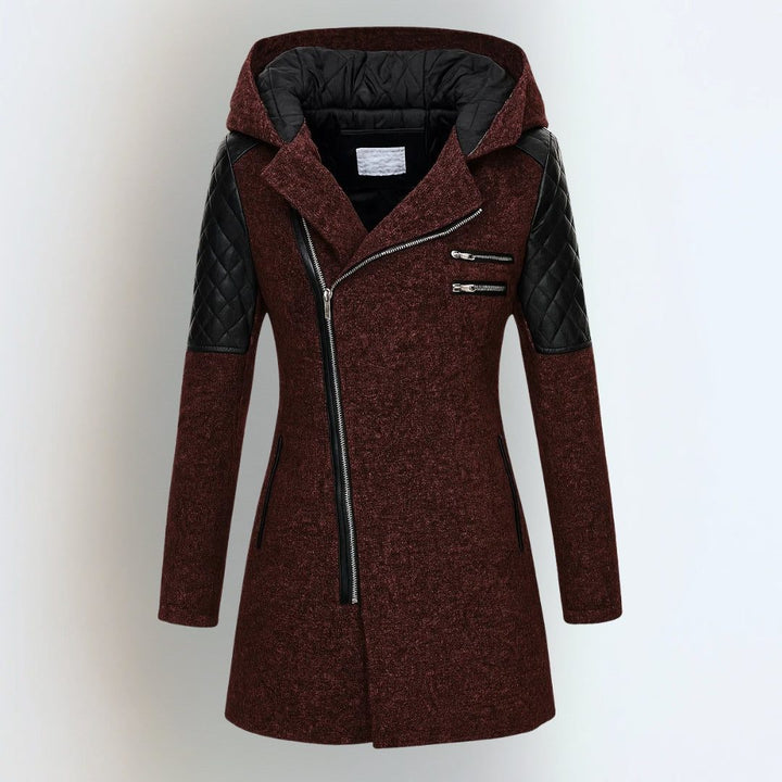 Quilted Mélange Winter Jacket with Hood for Women