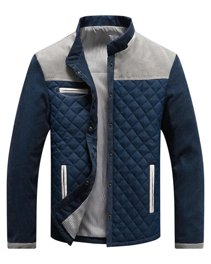 Quilted Hybrid Jacket with Denim Sleeves for Men