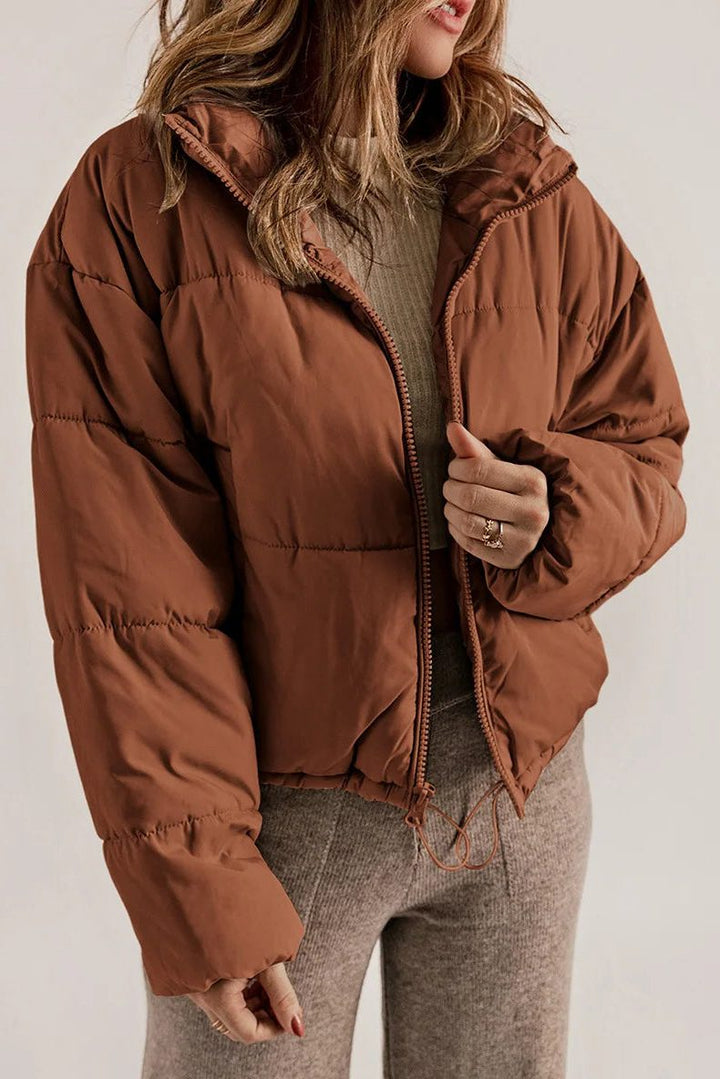 Padded Short Jacket with Hood for Women