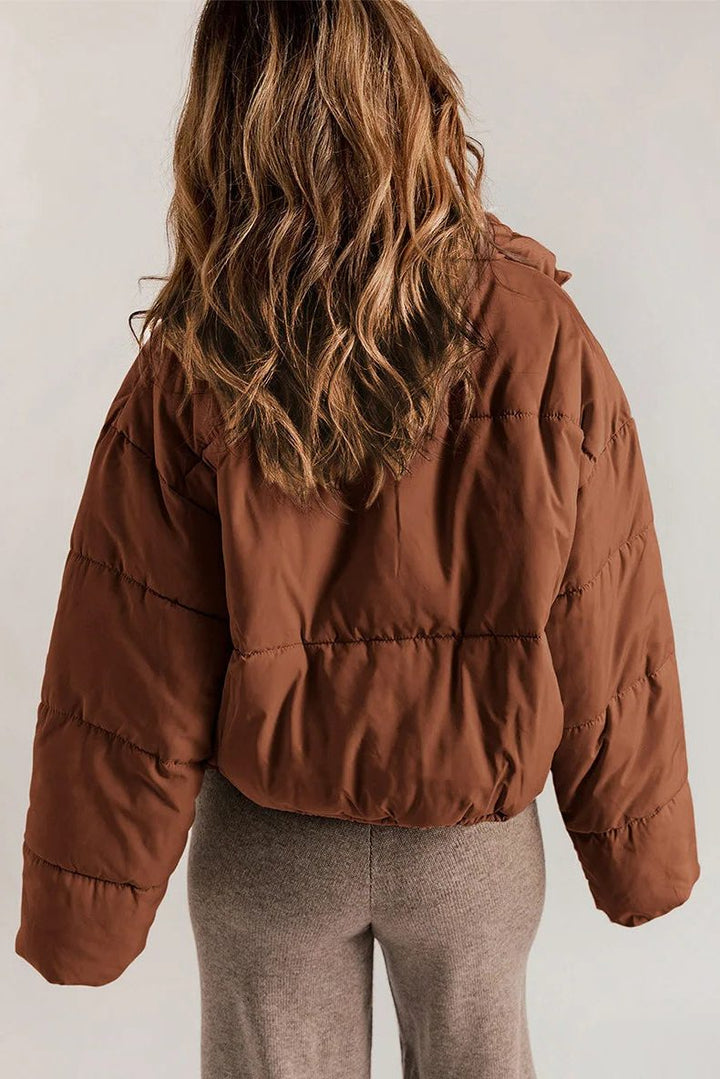 Padded Short Jacket with Hood for Women