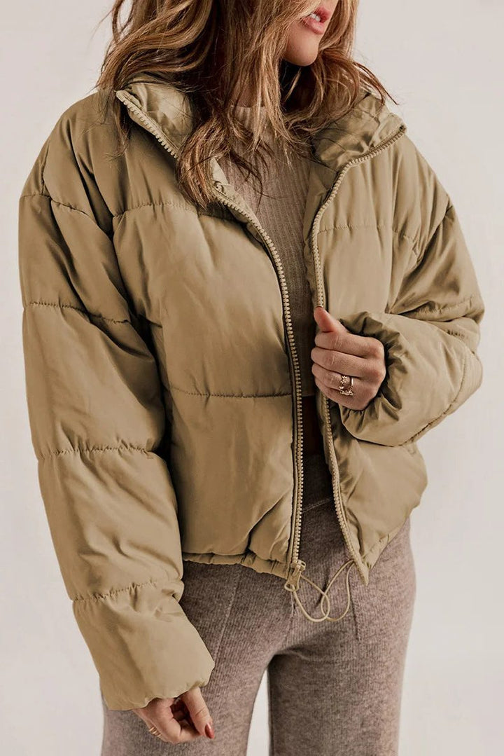 Padded Short Jacket with Hood for Women