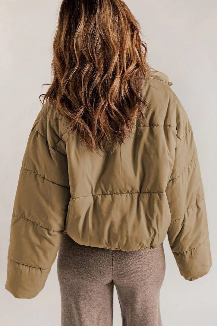 Padded Short Jacket with Hood for Women