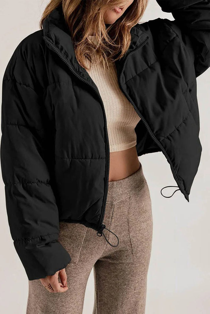 Padded Short Jacket with Hood for Women