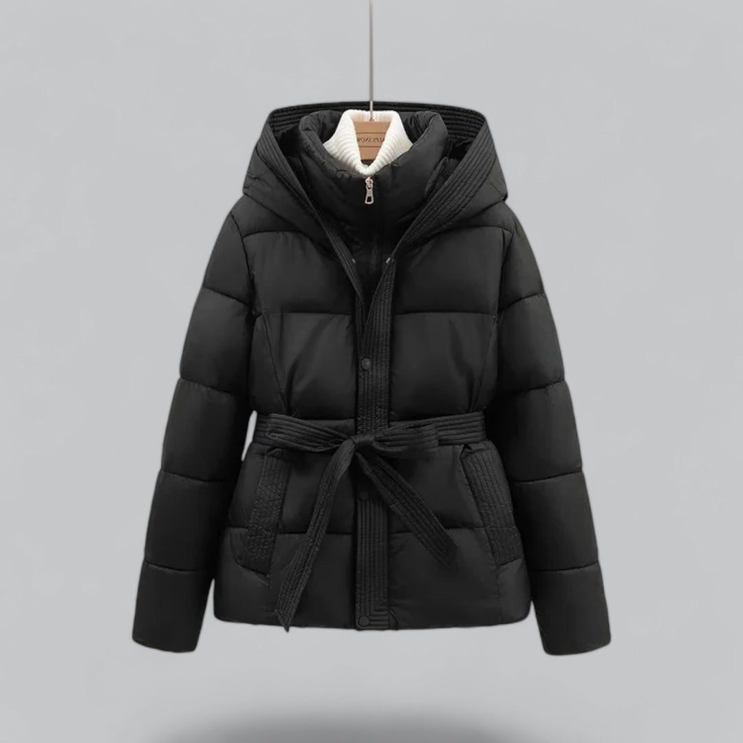 Quilted Parka with Belt for Women