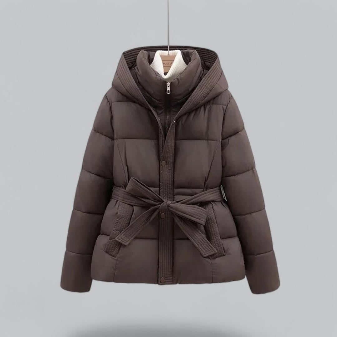 Quilted Parka with Belt for Women