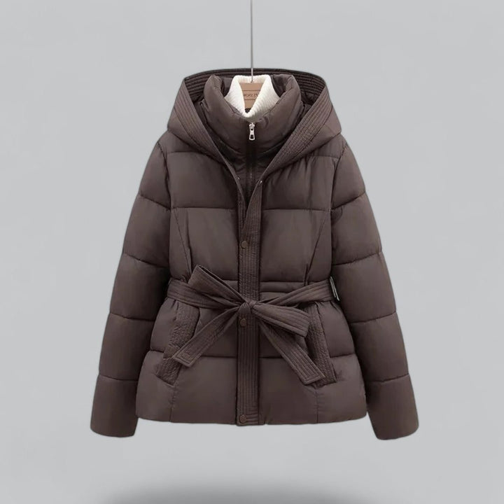Quilted Parka with Belt for Women