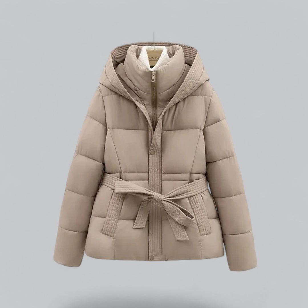 Quilted Parka with Belt for Women