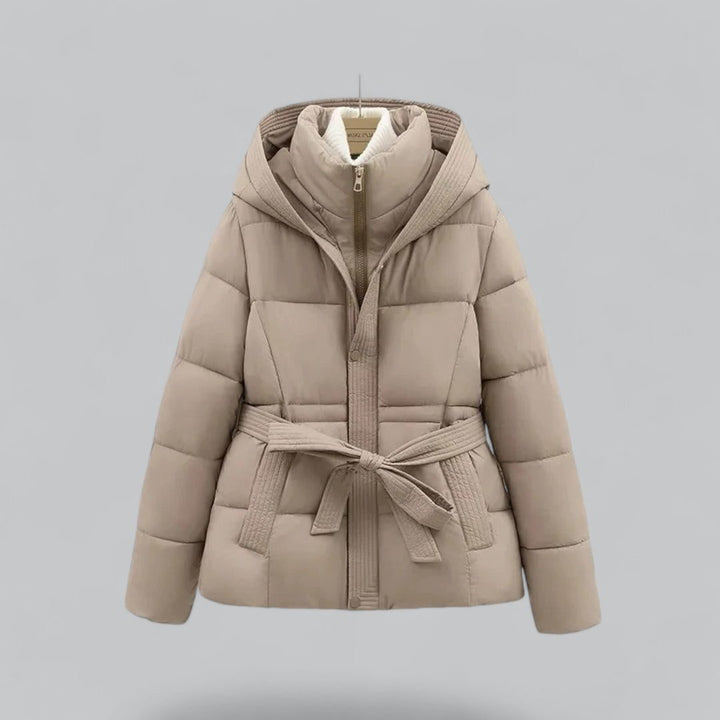 Quilted Parka with Belt for Women