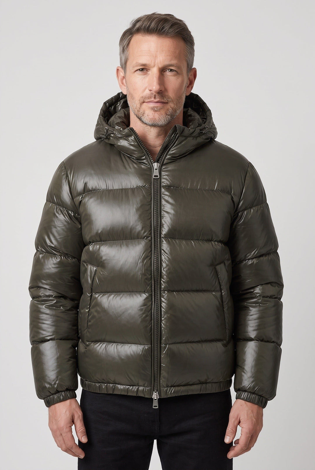 Padded Puffer Jacket with Hood for Men