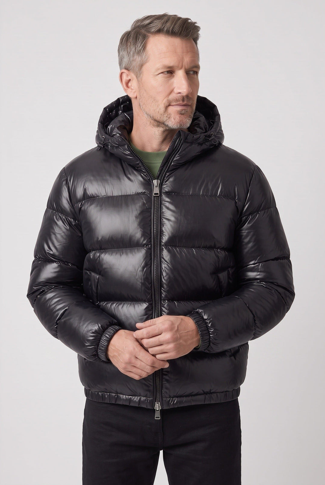 Padded Puffer Jacket with Hood for Men