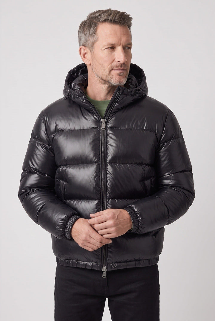 Padded Puffer Jacket with Hood for Men