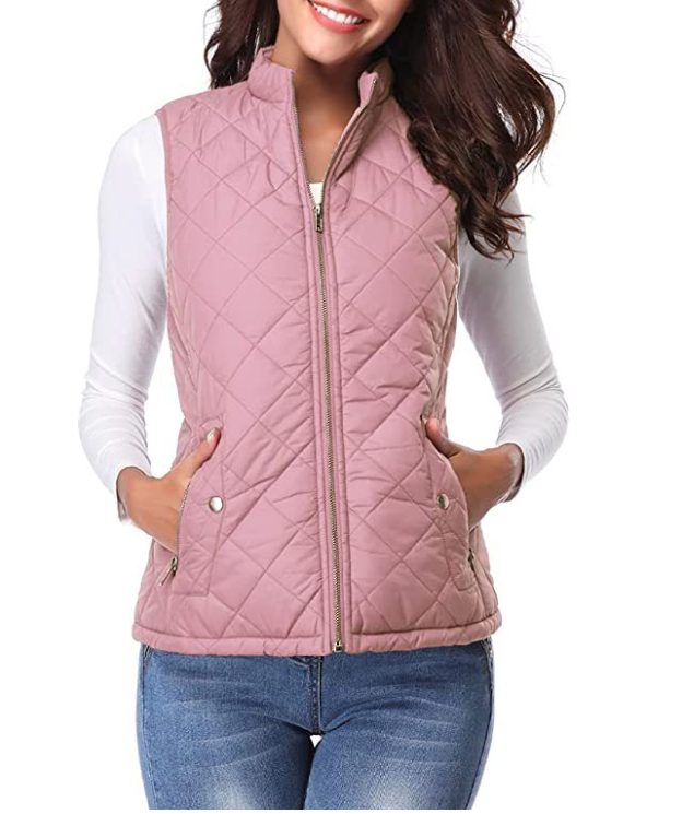 Quilted Zipper Vest for Women