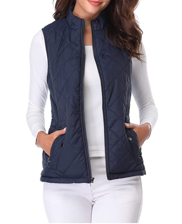 Quilted Zipper Vest for Women