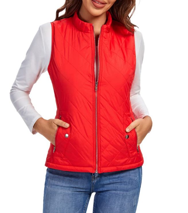 Quilted Zipper Vest for Women