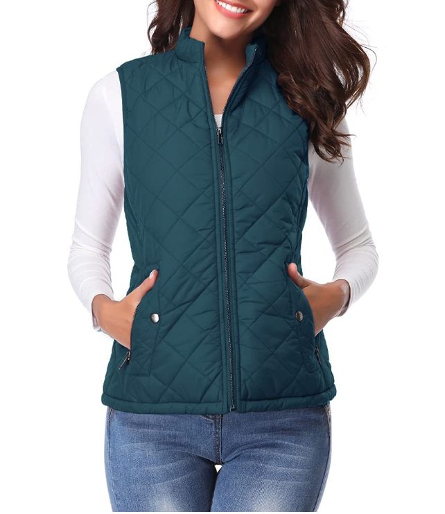 Quilted Zipper Vest for Women