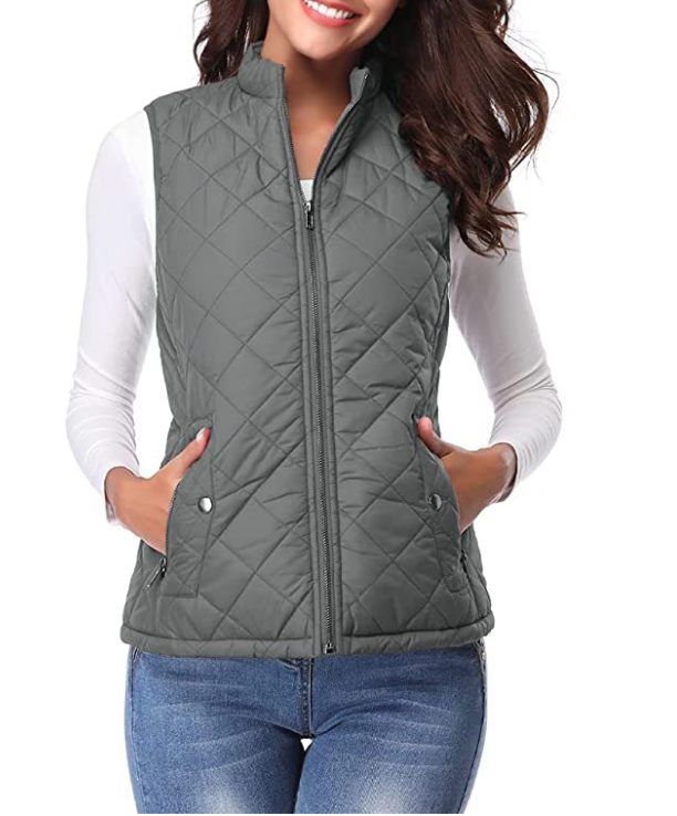 Quilted Zipper Vest for Women