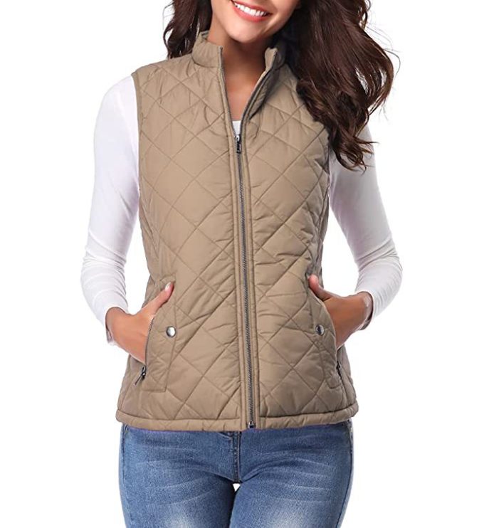 Quilted Zipper Vest for Women