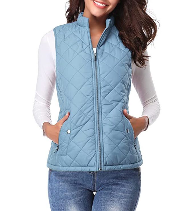 Quilted Zipper Vest for Women