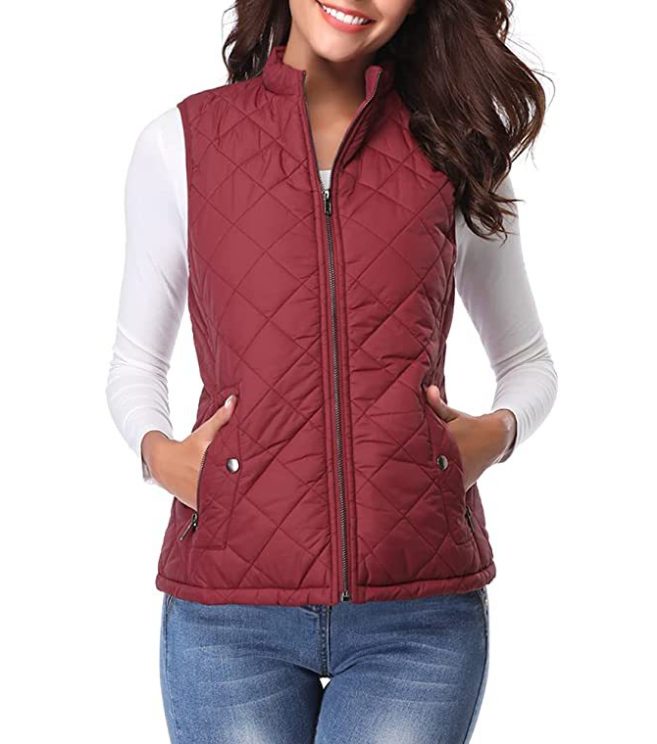 Quilted Zipper Vest for Women