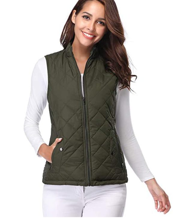 Quilted Zipper Vest for Women