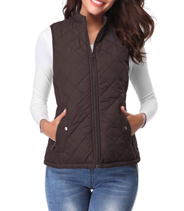 Quilted Zipper Vest for Women