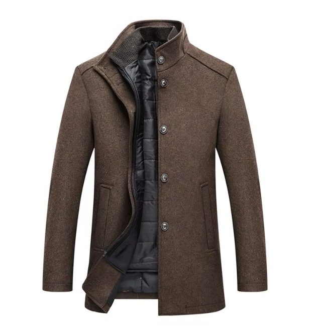 Padded Winter Jacket with Long Sleeves for Men