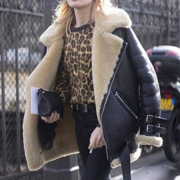 Padded Winter Jacket with Teddy Lining for Women