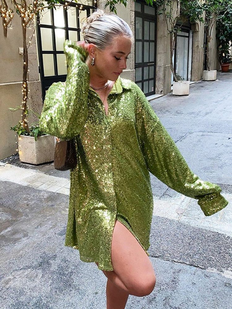 Glitter Oversized Blouse for Women