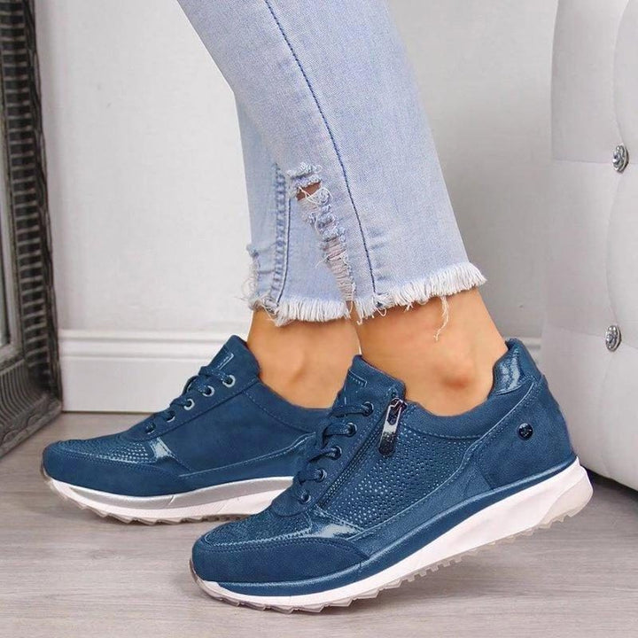 Glitter Sneakers with Zipper for Women