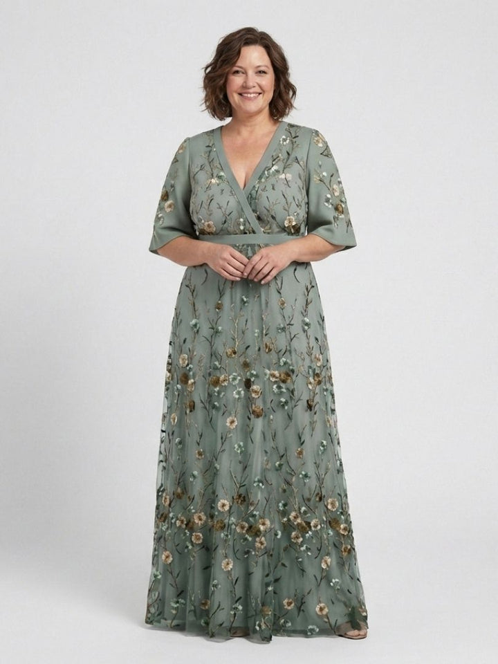Evadne™  |  Short Sleeve Maxi Dress