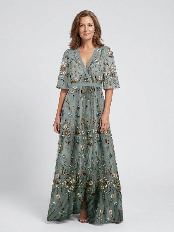 Evadne™  |  Short Sleeve Maxi Dress