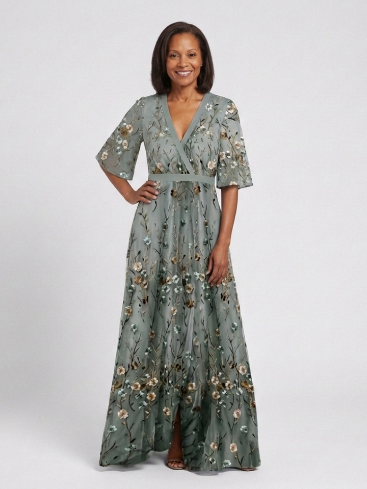 Evadne™  |  Short Sleeve Maxi Dress