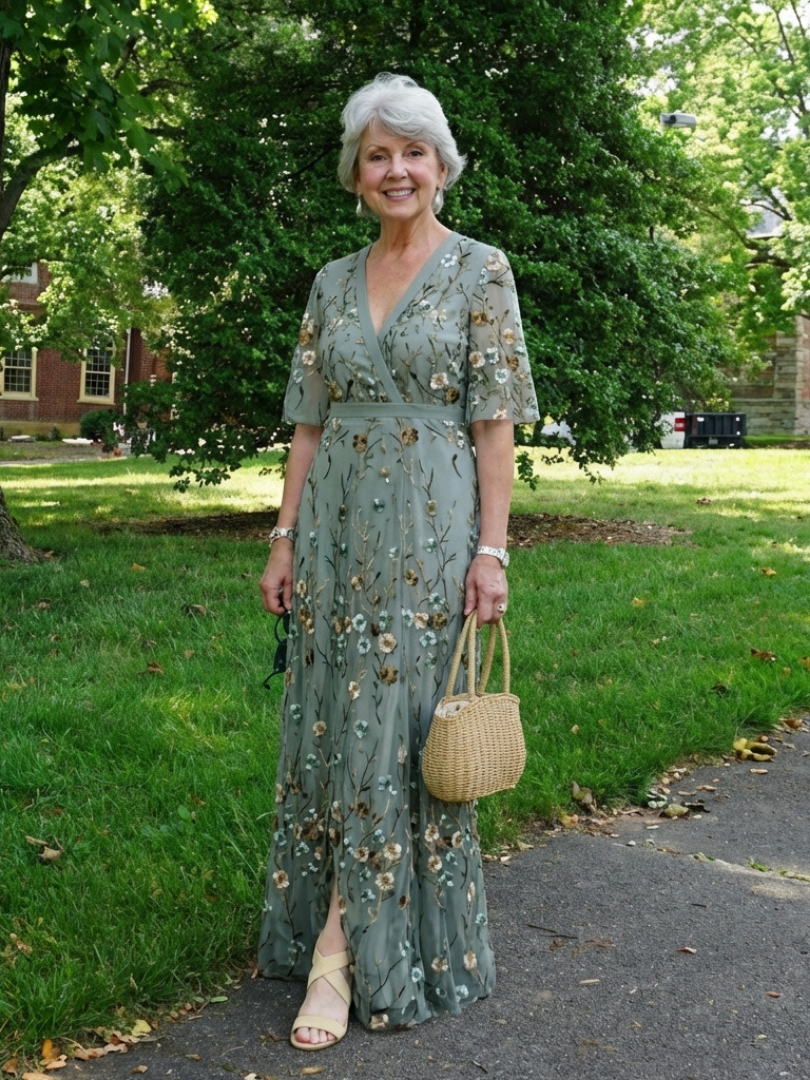 Evadne™  |  Short Sleeve Maxi Dress