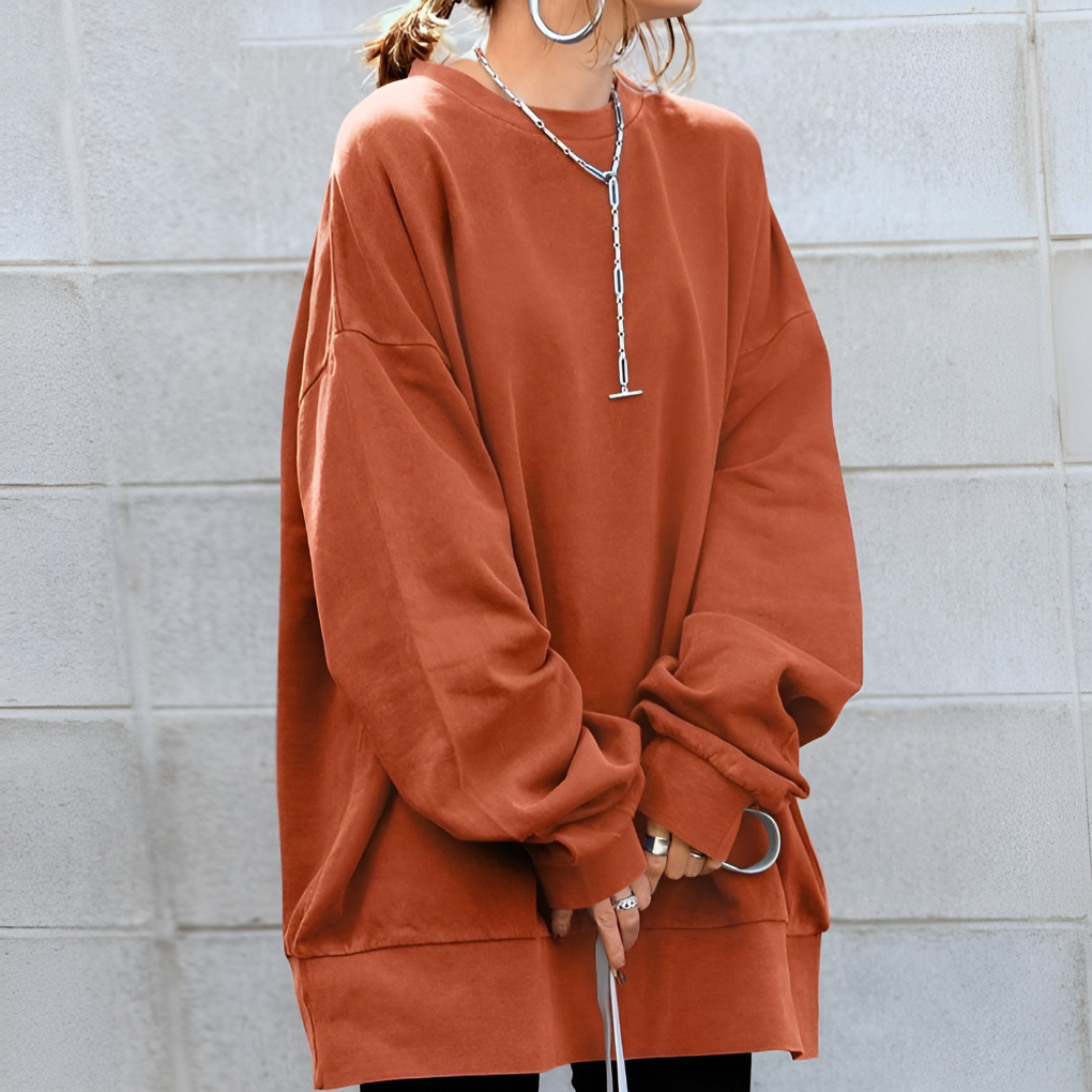 Oversized Crew Neck Sweatshirt Drop Shoulder Relaxed Fit