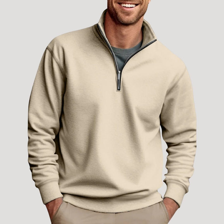 Sweatshirt with Half Zip and Long Sleeves for Men