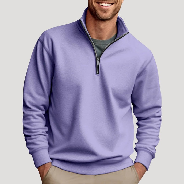 Sweatshirt with Half Zip and Long Sleeves for Men