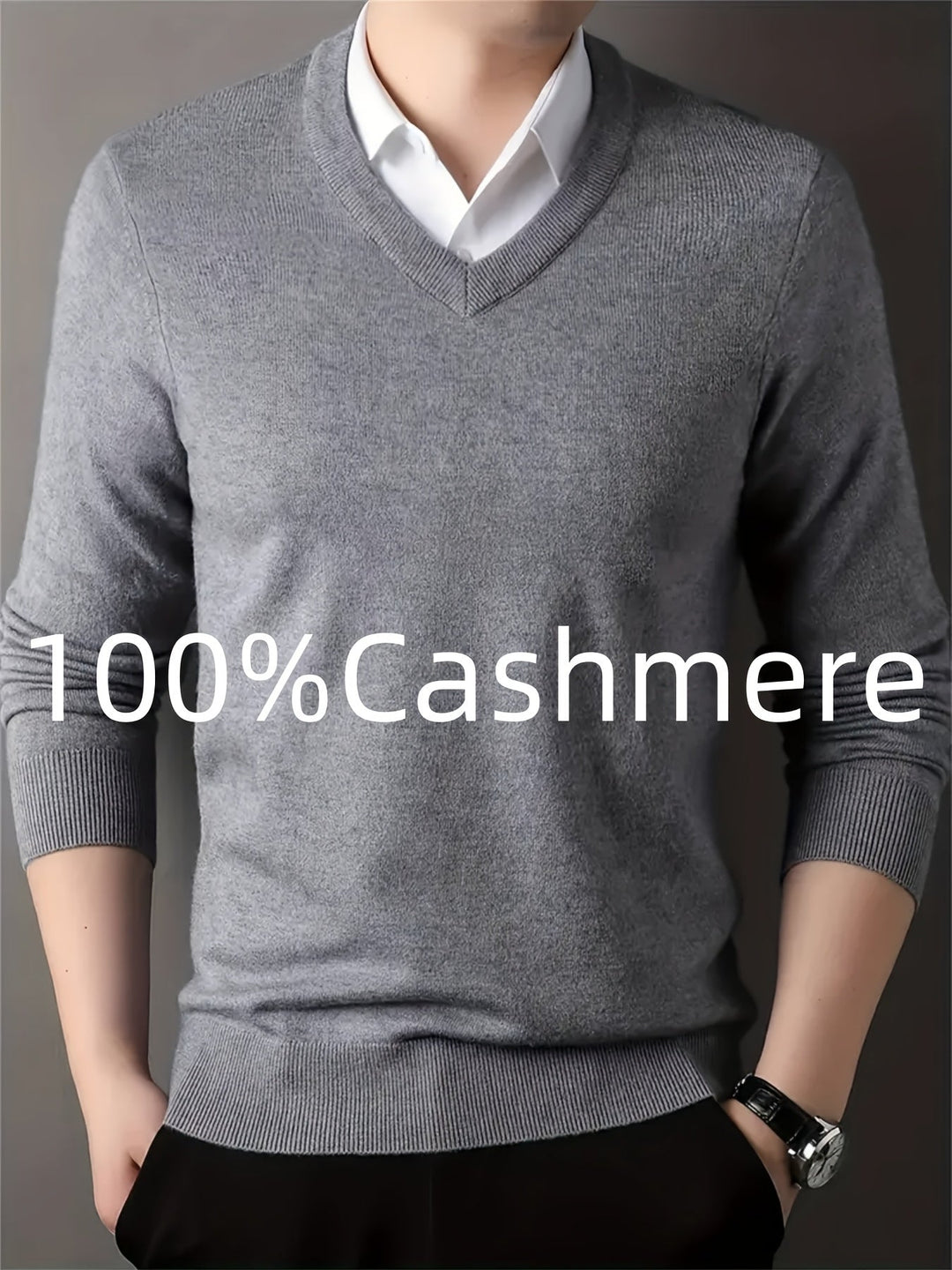 Halvord Men's V-Neck Sweater Black, view 10 - Elena Harper