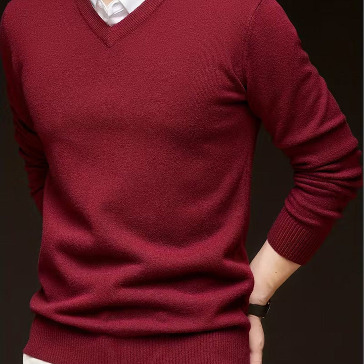 Halvord Men's V-Neck Sweater Black - Elena Harper