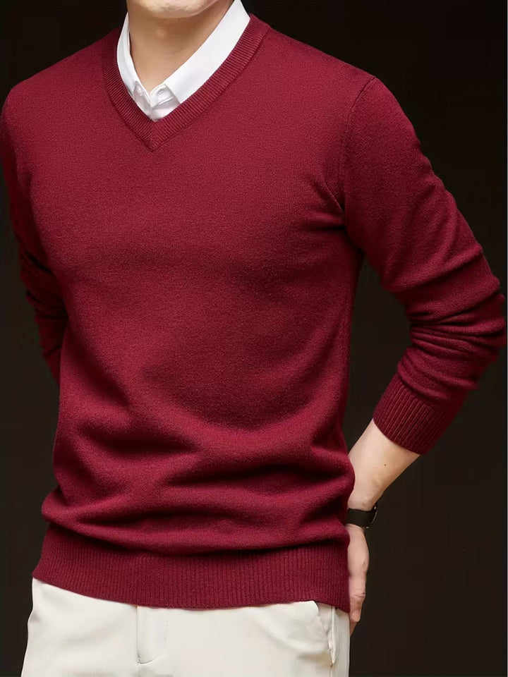 Halvord Men's V-Neck Sweater Black - Elena Harper