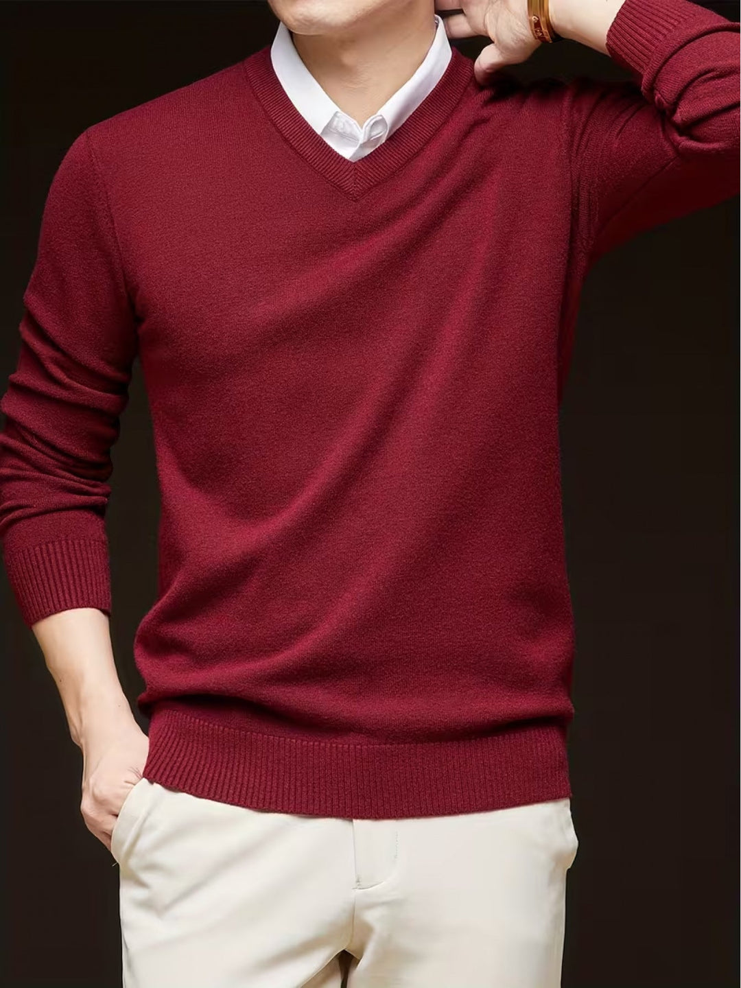 Halvord Men's V-Neck Sweater Black - Elena Harper