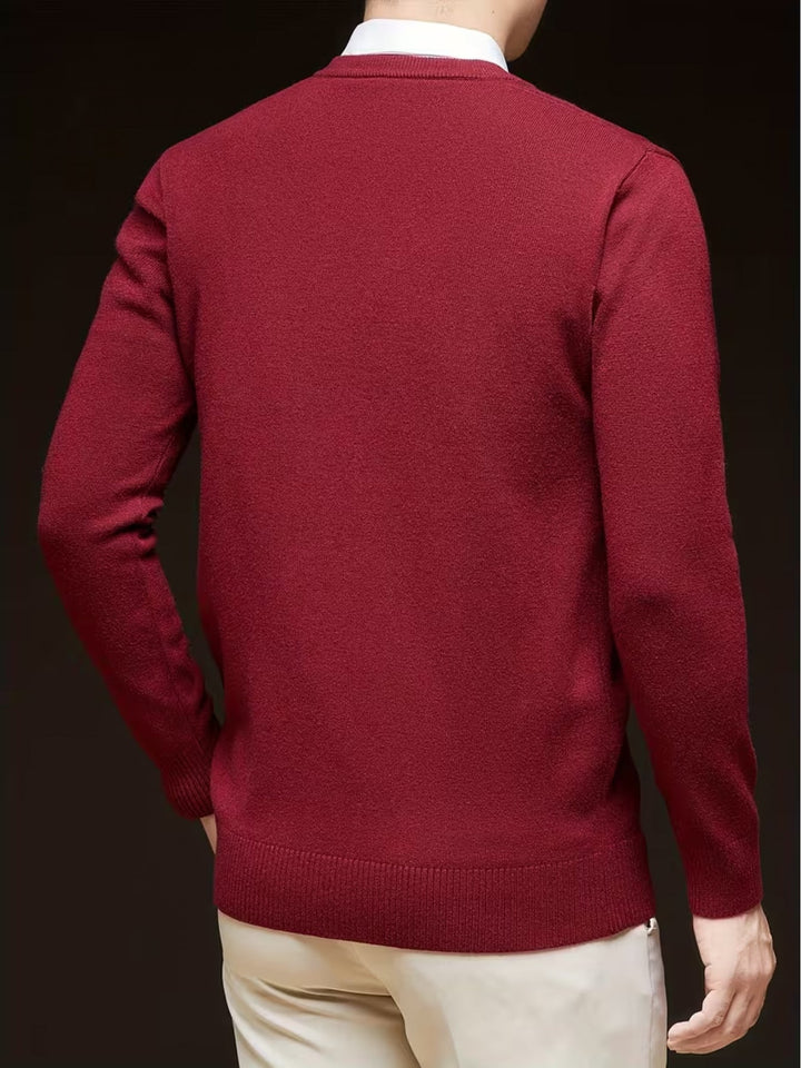 Halvord Men's V-Neck Sweater Black - Elena Harper