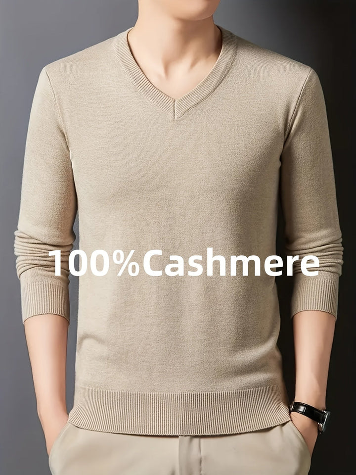 Halvord Men's V-Neck Sweater Black, view 4 - Elena Harper