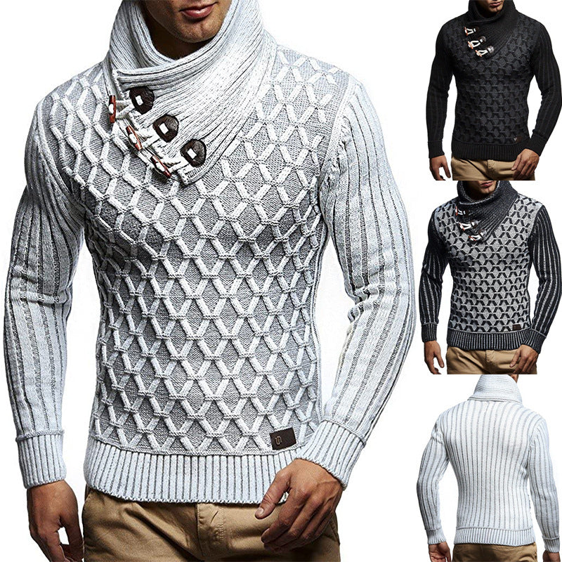 Halvrek Men's Turtleneck Knitted Sweater with Structured Knit - Elena Harper