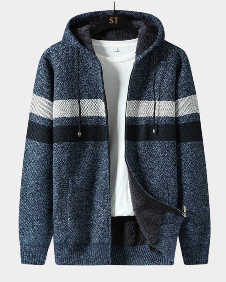 Halvrek Men's Hooded Sweater with Teddy Lining, view 2 - Elena Harper
