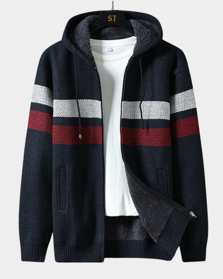 Halvrek Men's Hooded Sweater with Teddy Lining, view 4 - Elena Harper