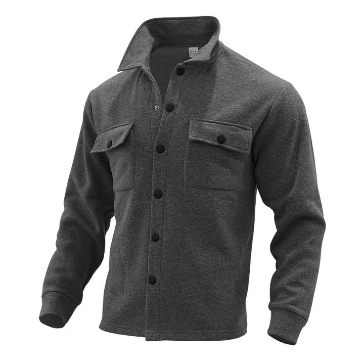 Men's Overshirt Jacket with Long Sleeves and Chest Pockets