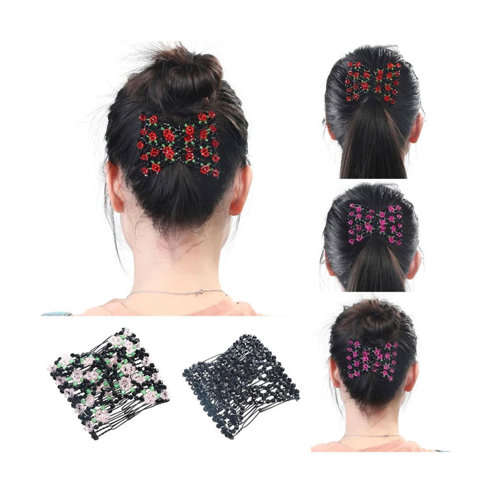 Handmade Beaded Hair Comb Stretchable Magic Hair Clip For Secure Pain- Styling